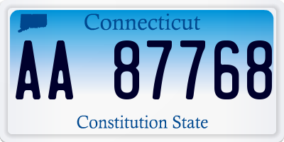 CT license plate AA87768