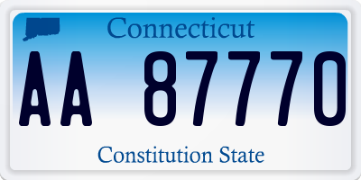 CT license plate AA87770