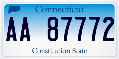 CT license plate AA87772