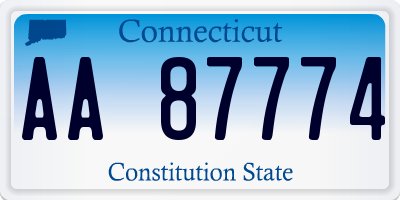 CT license plate AA87774