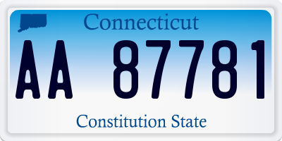CT license plate AA87781