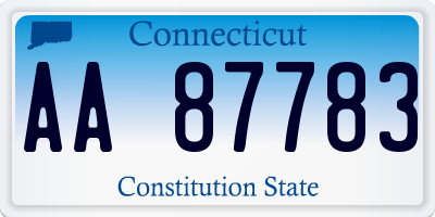 CT license plate AA87783