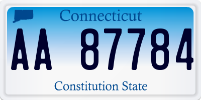 CT license plate AA87784