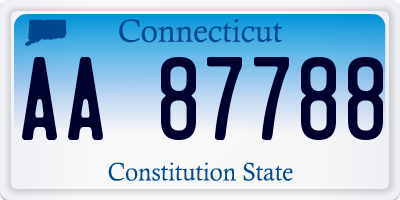 CT license plate AA87788