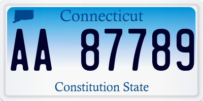 CT license plate AA87789