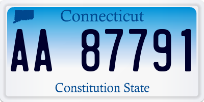 CT license plate AA87791