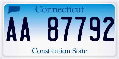 CT license plate AA87792