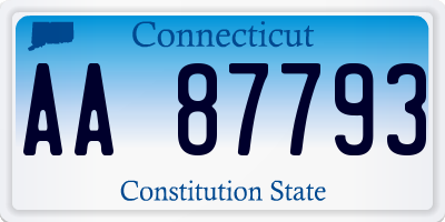 CT license plate AA87793