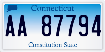 CT license plate AA87794