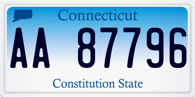 CT license plate AA87796