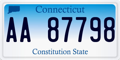 CT license plate AA87798