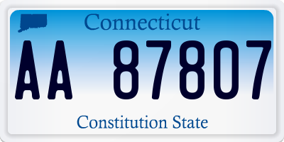 CT license plate AA87807