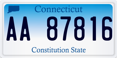 CT license plate AA87816