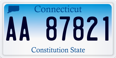 CT license plate AA87821