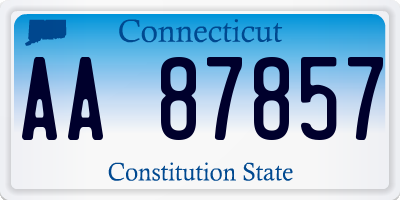 CT license plate AA87857