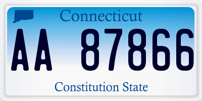 CT license plate AA87866