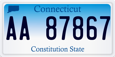 CT license plate AA87867