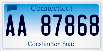 CT license plate AA87868