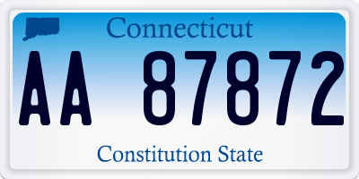 CT license plate AA87872