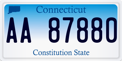 CT license plate AA87880