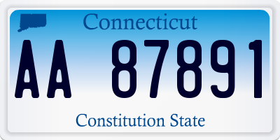 CT license plate AA87891