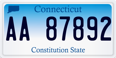 CT license plate AA87892