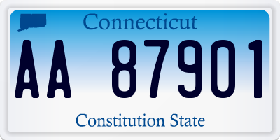 CT license plate AA87901