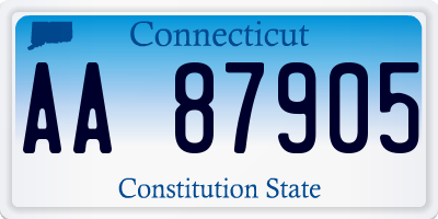 CT license plate AA87905