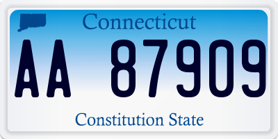 CT license plate AA87909