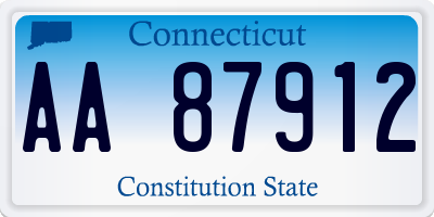 CT license plate AA87912