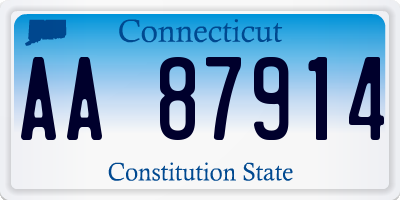 CT license plate AA87914