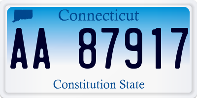 CT license plate AA87917