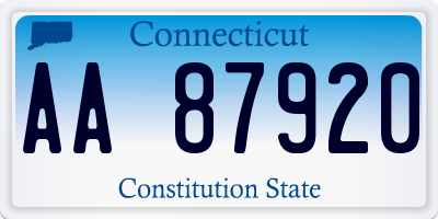 CT license plate AA87920