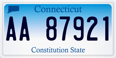 CT license plate AA87921