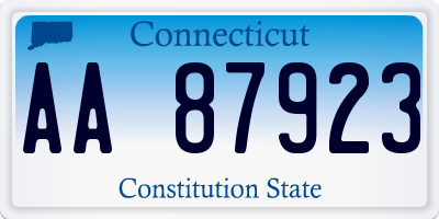 CT license plate AA87923