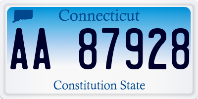 CT license plate AA87928