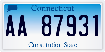 CT license plate AA87931