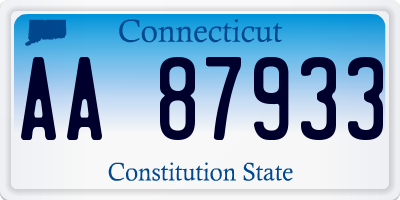 CT license plate AA87933