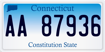 CT license plate AA87936