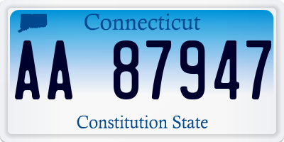 CT license plate AA87947