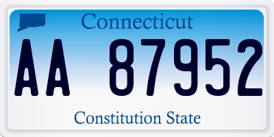 CT license plate AA87952