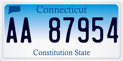 CT license plate AA87954