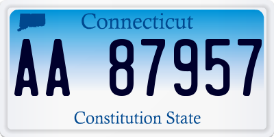 CT license plate AA87957