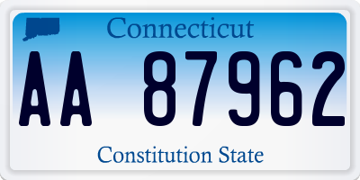 CT license plate AA87962