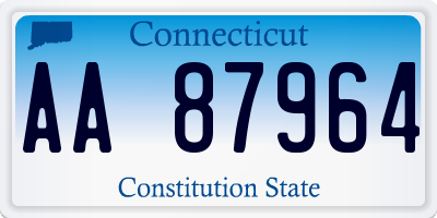 CT license plate AA87964