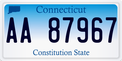 CT license plate AA87967