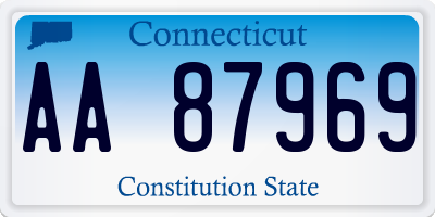 CT license plate AA87969