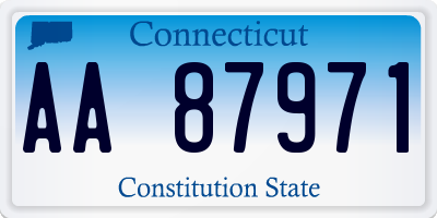 CT license plate AA87971