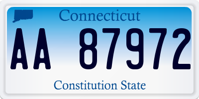 CT license plate AA87972