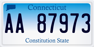 CT license plate AA87973